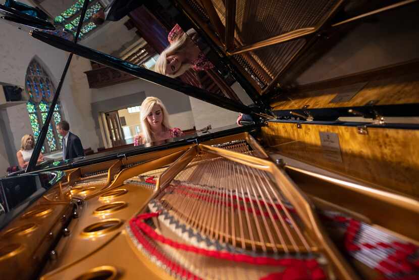 Pianist Natasha Paremski plays the Fazioli grand piano at Highland Park United Methodist...