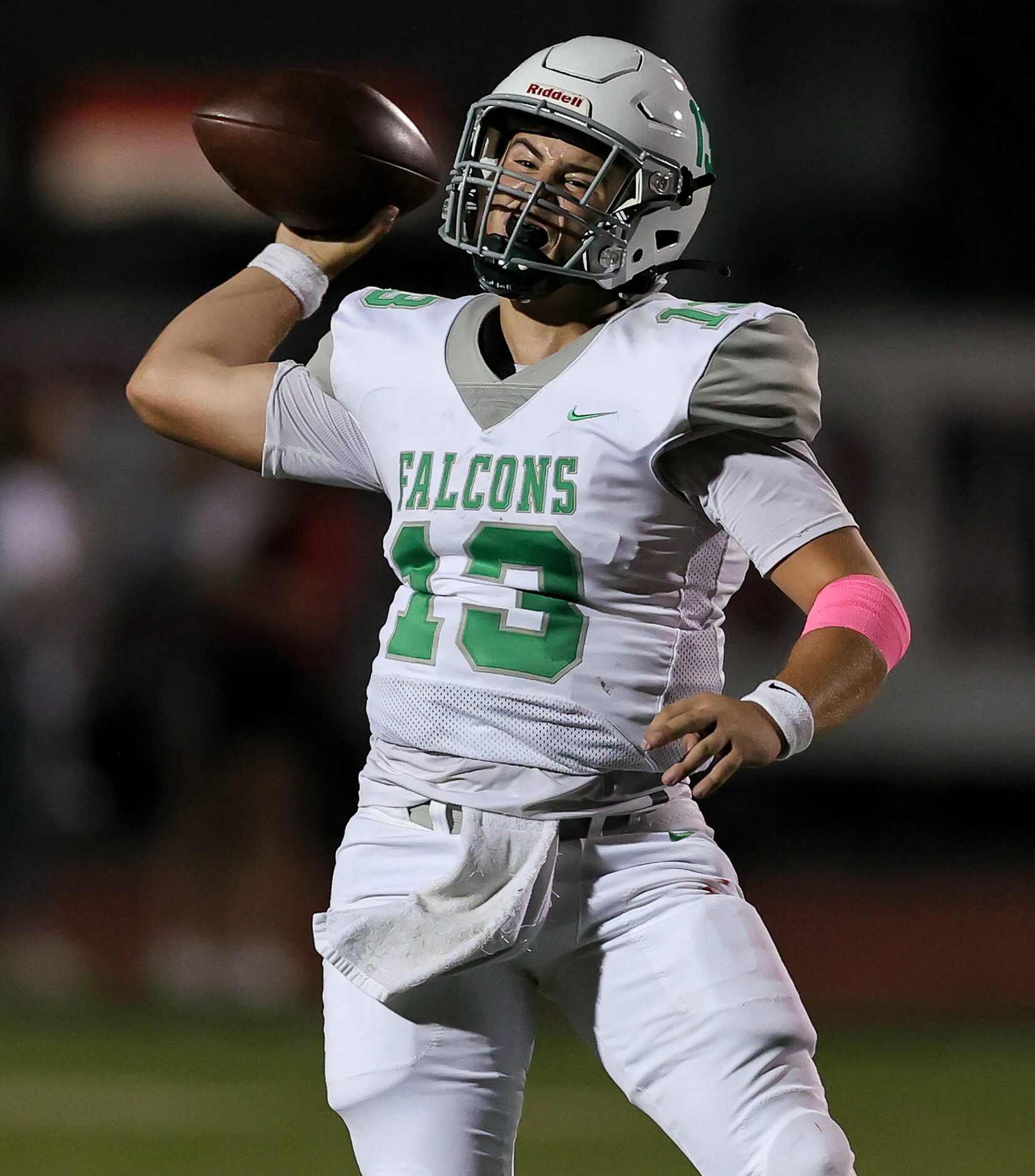 Lake Dallas quarterback Cade Bortnem (13) attempts a pass against Argyle during the first...