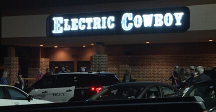 Fort Worth police at the scene where a man exchanged gunfire with a security officer at the...