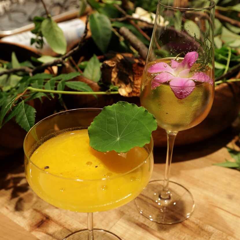 The staff creates unique coctails to go with each new menu at Fauna in Dallas, TX, on Oct....