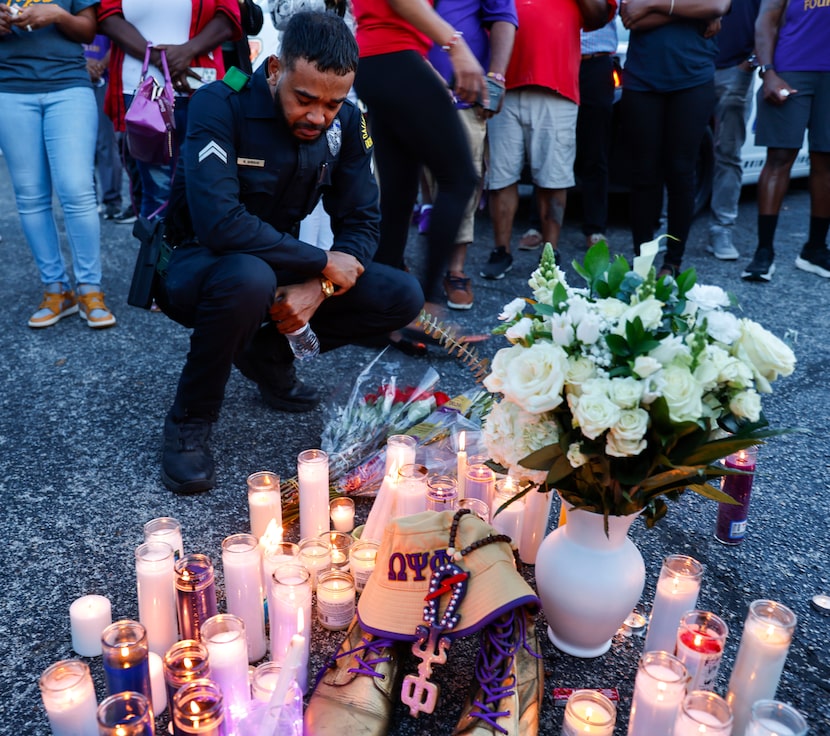 Dallas police Officer Howard Gordon, who worked with slain Officer Darron Burks in the third...