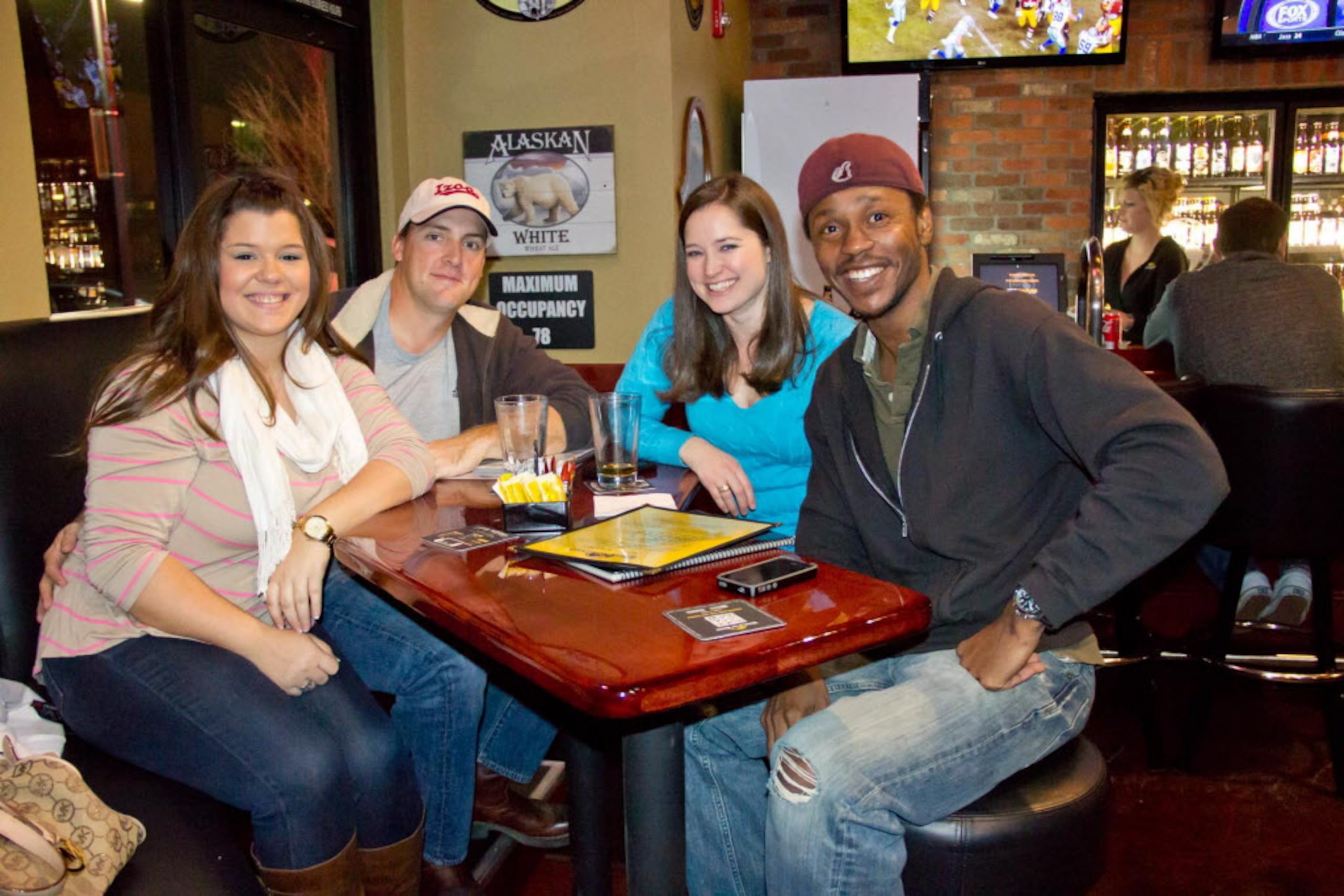 Samanatha Orts,Nick Whatley, Lisa Burkhalter and Sean Hale at World of Beer on Dec 30, 2012...