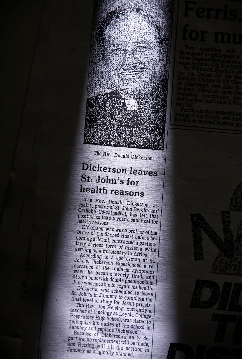 An article in the Shreveport Journal reported that the Rev. Don Dickerson was taking a...