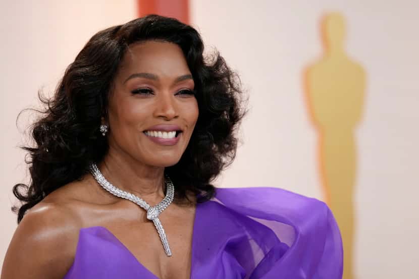 Angela Bassett arrives at the Oscars on Sunday, March 12, 2023, at the Dolby Theatre in Los...