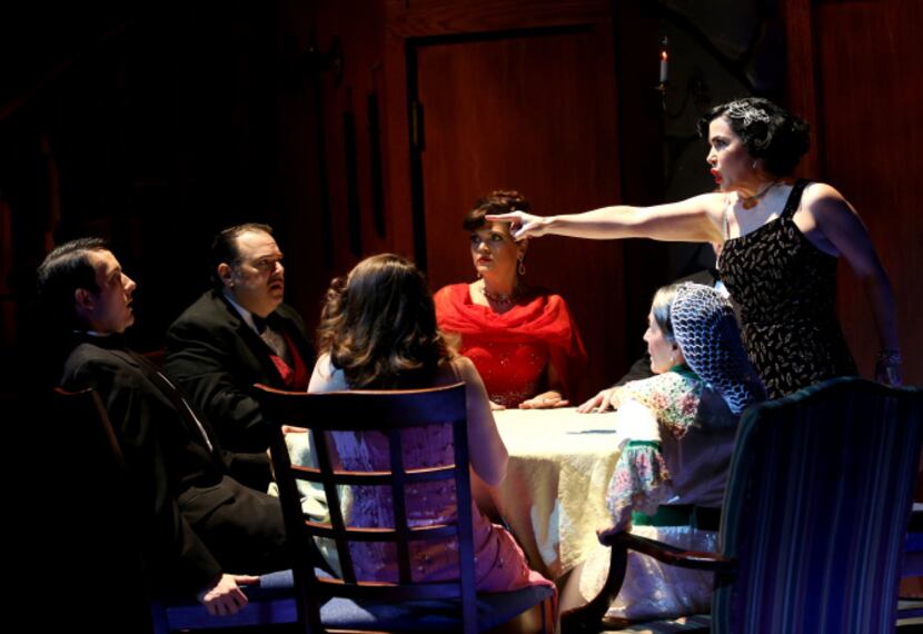Emily Scott Banks as Madge Geisel points during the performance of Ken Ludwig's The Game's...