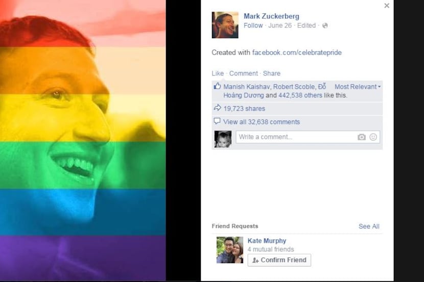 
Millions of people, including Facebook founder Mark Zuckerberg, used the site’s rainbow...