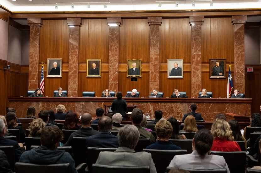 The Texas Supreme Court hears oral arguments for Zurawski vs. State of Texas, Nov. 28, 2023,...