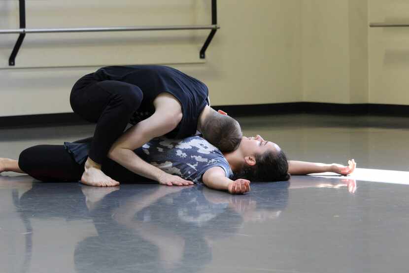 Lena Oren and Nicholas Heffelfinger rehearse Dark Circles Contemporary Dance's Yellow. The...