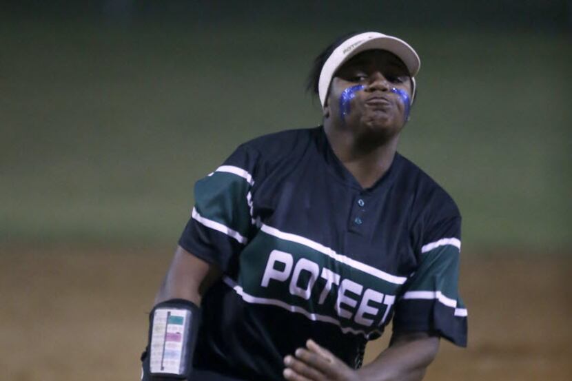 Mesquite Poteet pitcher Mya Stevenson leads the Dallas area in strikeouts and is tied for...
