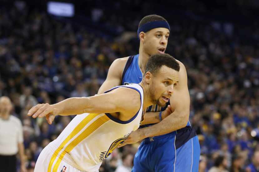 Golden State's Stephen Curry, guarded here by his brother Seth in a game last month, would...
