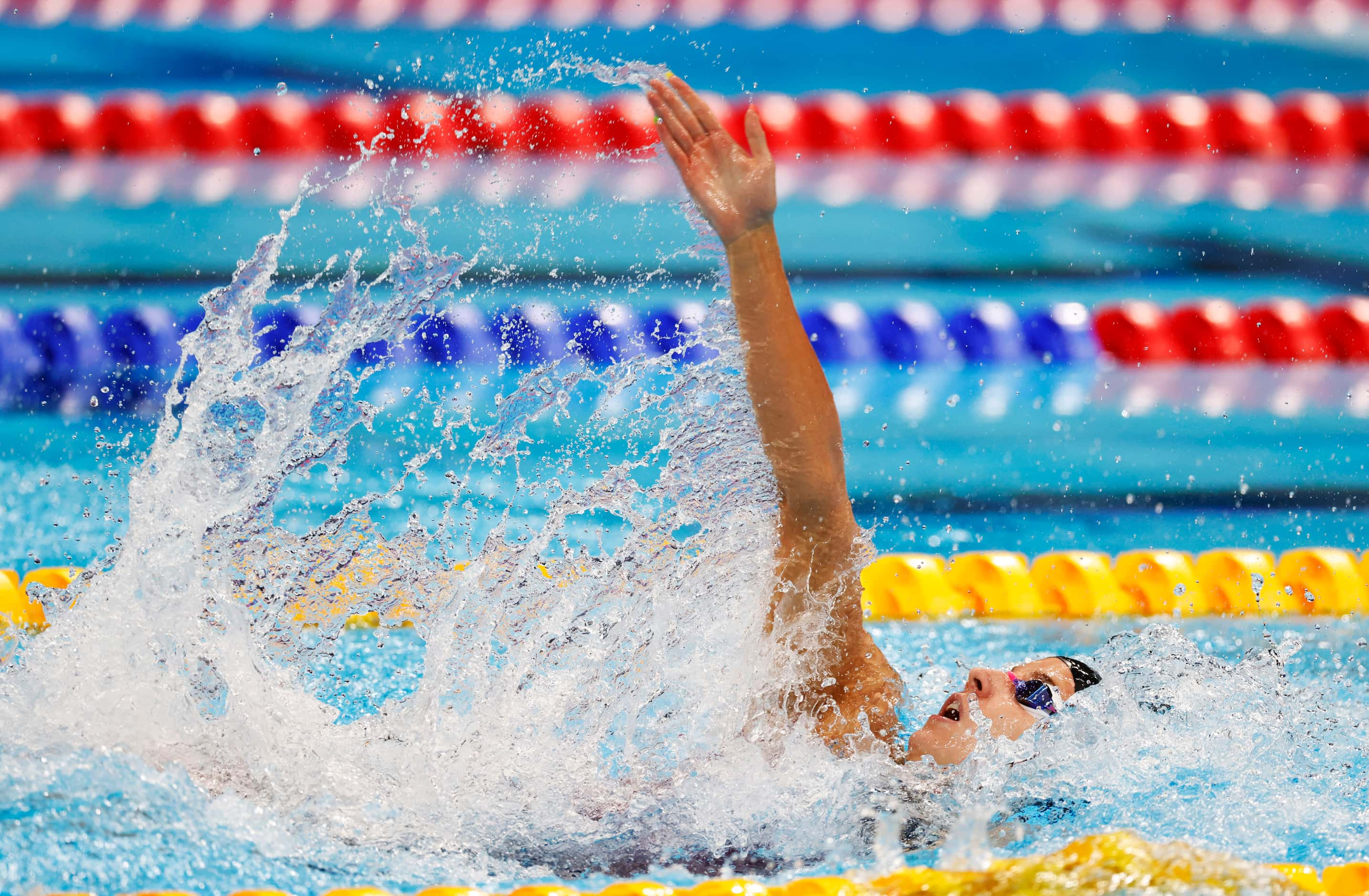 USA’s Regan Smith competes in the women’s 4x100 medley relay during the postponed 2020 Tokyo...