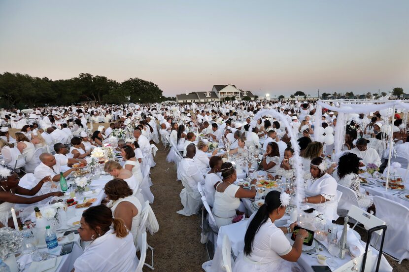 The Diner en Blanc event at Southfork Ranch in Parker, TX, on Oct. 5, 2019. (Jason...