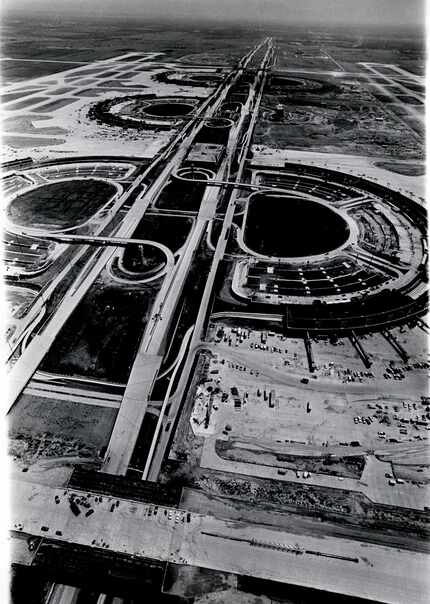 September 10, 1973 - Construction continues on the Dallas Fort Worth Regional Airport.