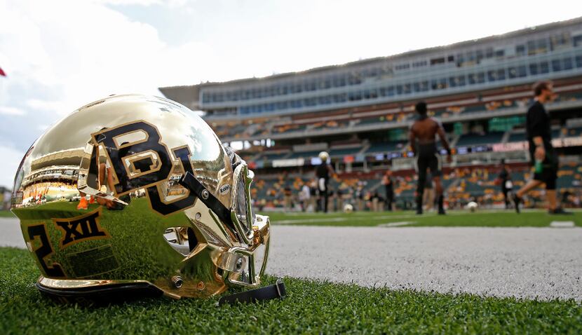 Baylor players warmed up before the Oklahoma State game at McLane Stadium in Waco on...