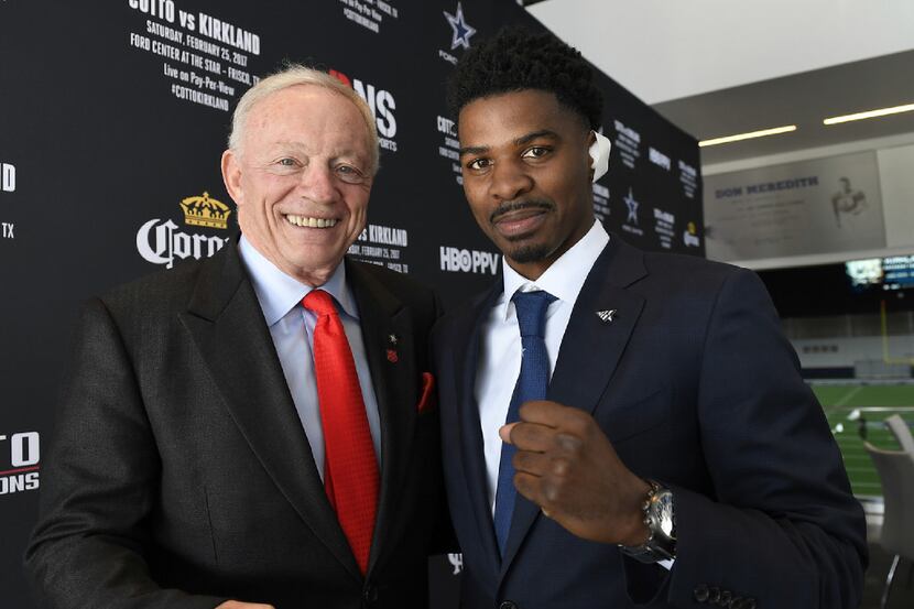 Boxer Maurice Hooker posed with Cowboys owner Jerry Jones when it was announced Hooker would...