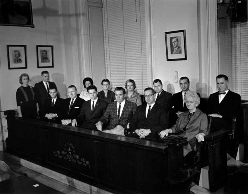 The selected jury for the Jack Ruby trial, which unanimously found him guilty. 