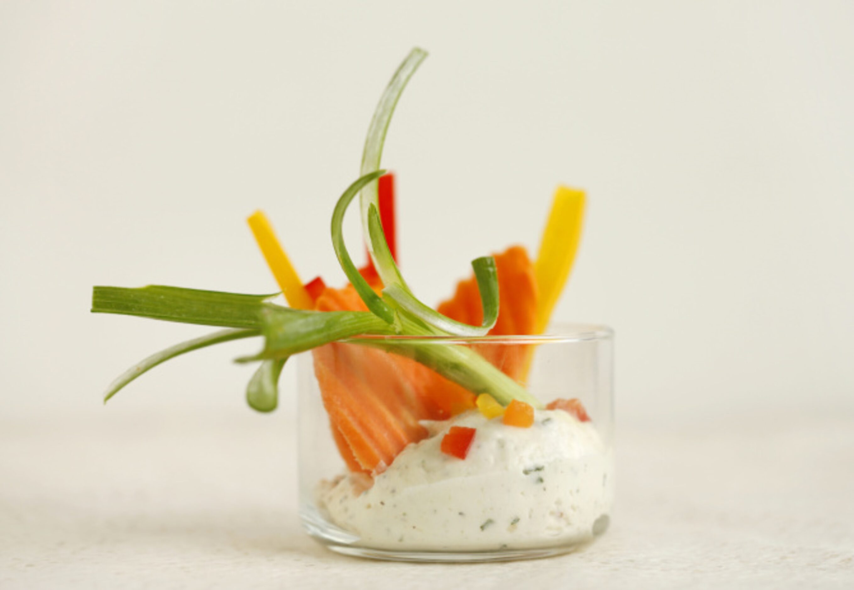 RANCH DIP BY THE GLASS: Use prepared ranch dip from the refrigerator case (bottled ranch...