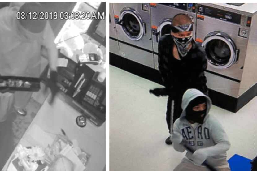 Police released these images of three men suspected in a string of burglaries of businesses...