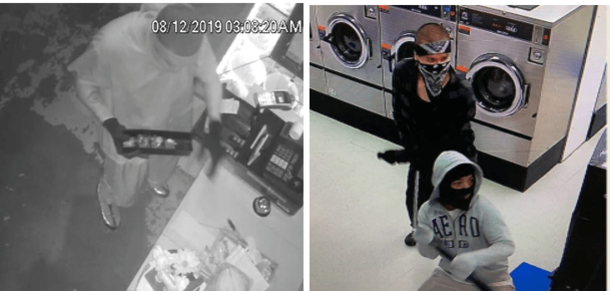 Police released these images of three men suspected in a string of burglaries of businesses...