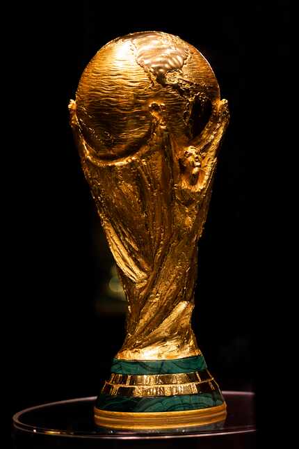 The FIFA World Cup trophy on display during the FIFA World Cup™ Trophy Tour by Coca-Cola...