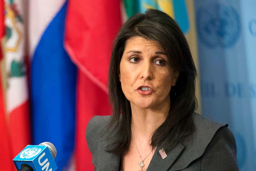 La embajadora estadounidense ante las Naciones Unidas, Nikki Haley, dijo que Estados Unidos...