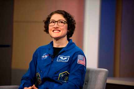 Astronauta Christina Koch dio una conferencia este miércoles en el Johnson Space Center en...