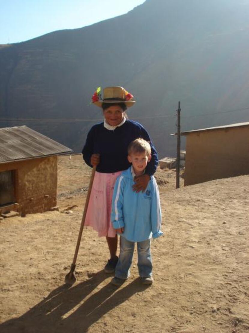 
Elijah visits with a new friend in Peru.
