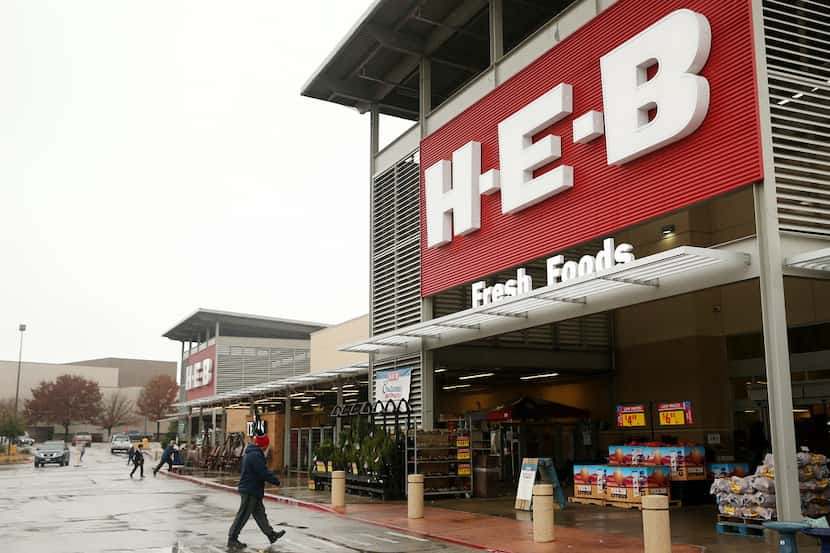 An exterior view of the H-E-B grocery store along U.S. Highway 77 in Waxahachie, Texas...