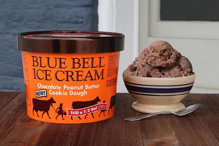 Blue Bell's new chocolate peanut butter cookie dough ice cream.