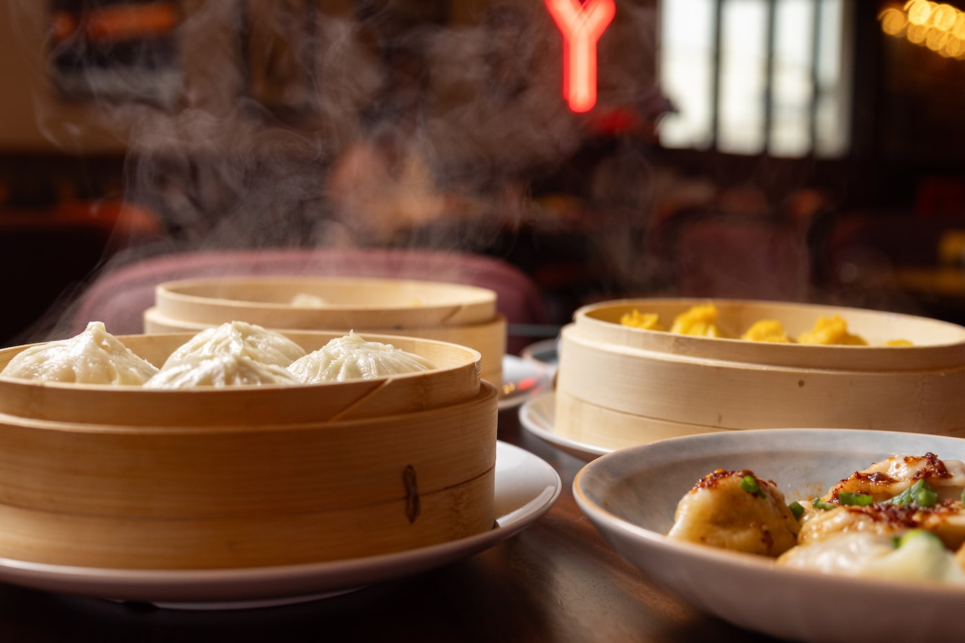 Pork bao, crab xiao long bao, and Northwest spicy dumplings are on the menu at MiYa Chinese...