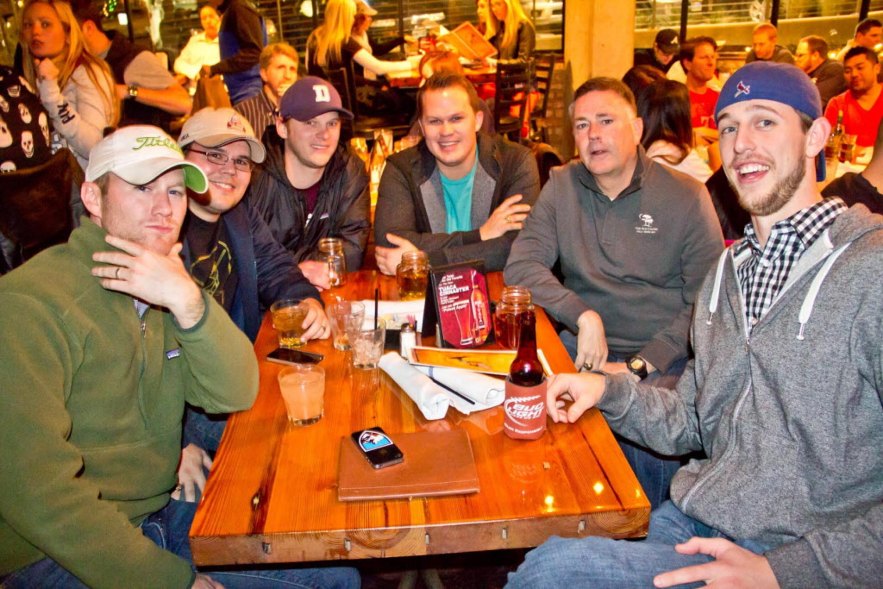 Matt, Danny, Brian, Tommy, Preston and Michael at Nodding Donkey near SMU for dinner and a...