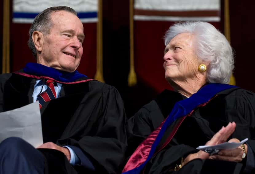 Barbara Bush and her husband, former President George H.W. Bush, attended the December 2008...