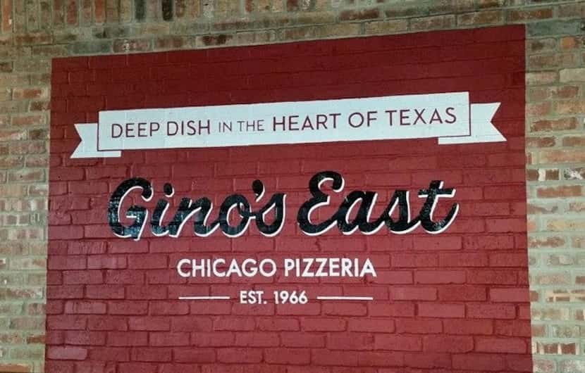 At Gino's, one slice of deep-dish pizza equals about three slices of pan pizza elsewhere....