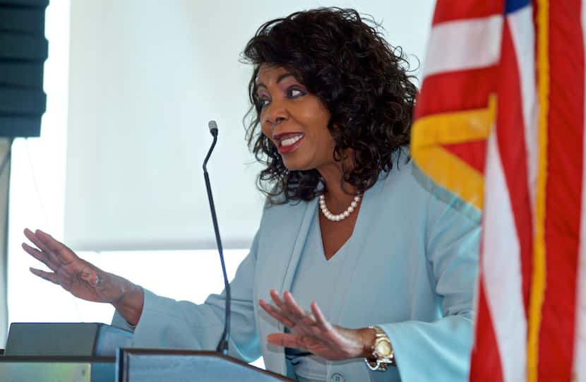 Dallas County District Attorney Faith Johnson thanks police for their hard work and...