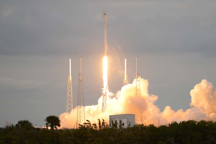 A SpaceX Falcon 9 rocket lifts off from Cape Canaveral Air Force Station Monday, Jan. 6,...