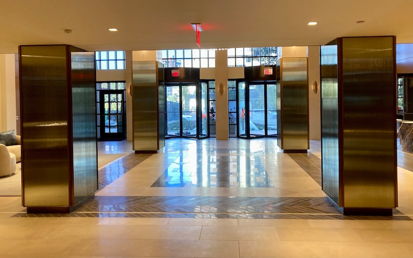 The entry at the Maple Terrace building in Uptown Dallas.