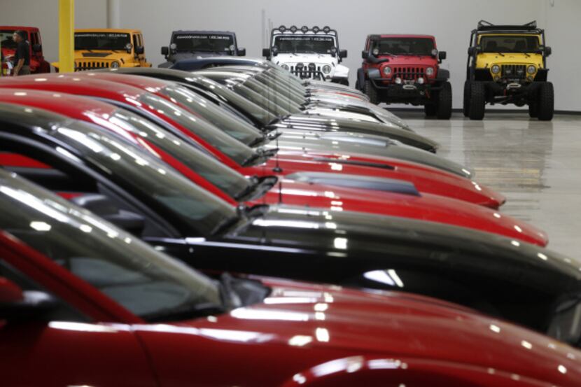 The warehouse at Starwood Motors in Dallas features a wide variety of high-end and custom...