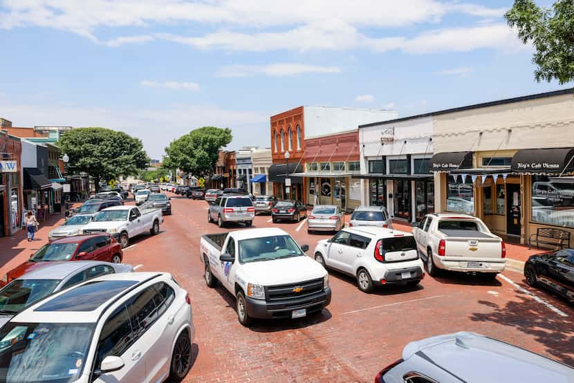 Traffic passed along 15th Street on June 8, 2023, in Plano. 