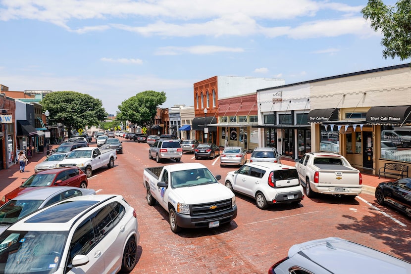 Traffic passed along 15th Street on June 8, 2023, in Plano. 