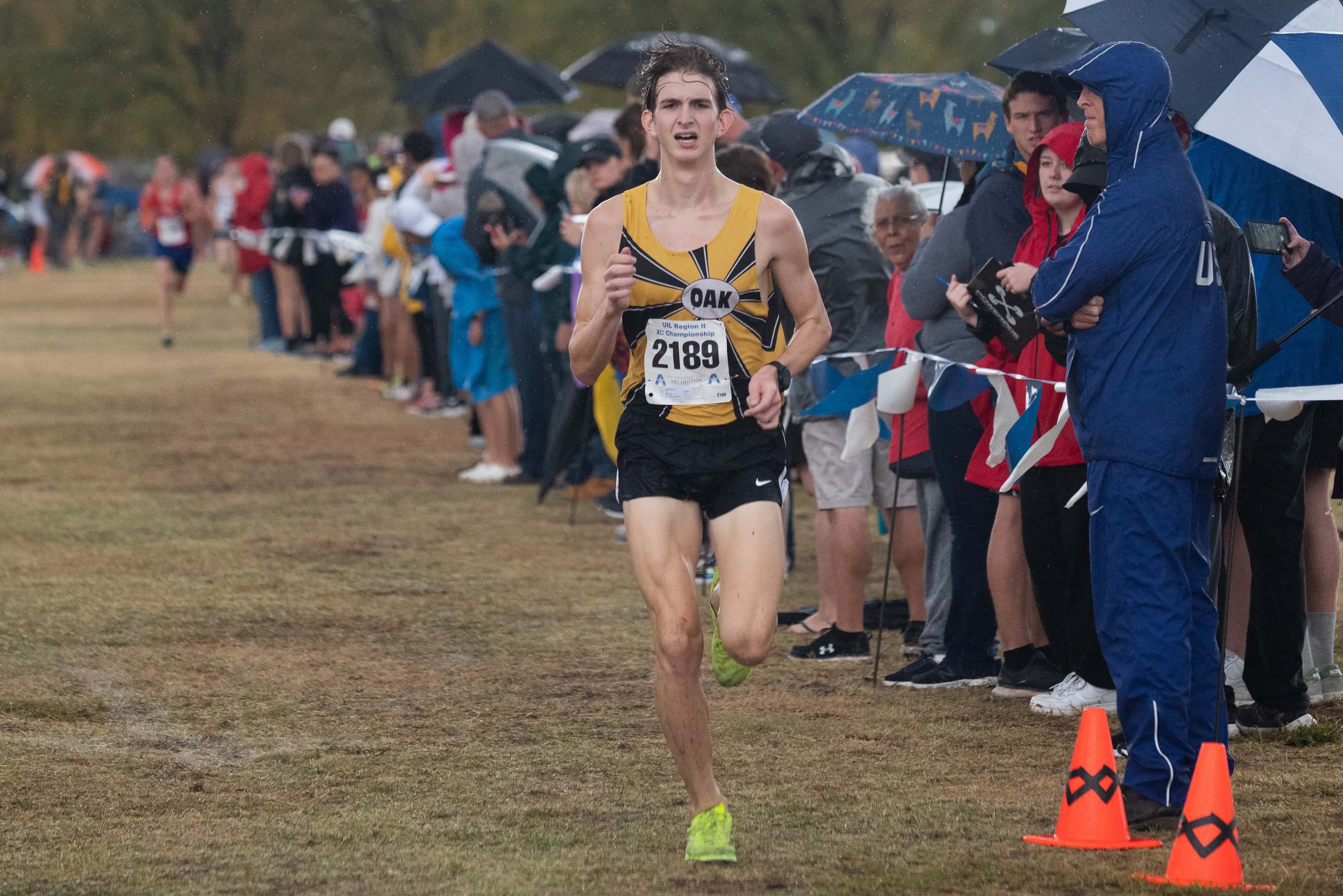 Klein Oak runner Jack Boyd finishes first in 6A Boys UIL Region II cross country meet at...