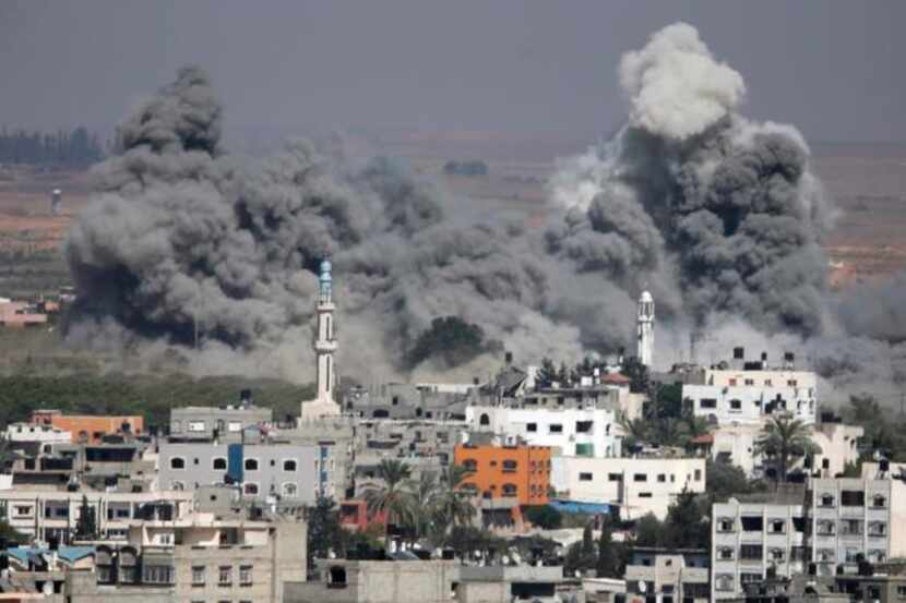 
Smoke rose after an Israeli strike in Gaza City on Thursday.

