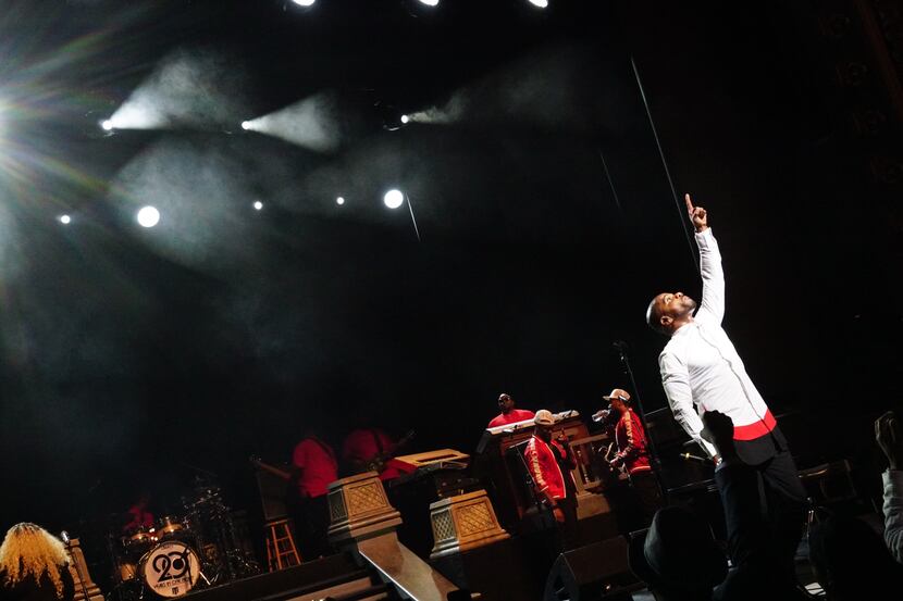 Kirk Franklin performs his "20 Years in One Night" tour at the Majestic Theatre in Dallas,...