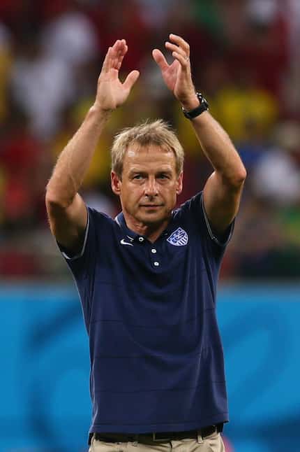 MANAUS, BRAZIL - JUNE 22:  Head coach Jurgen Klinsmann of the United States acknowledges the...