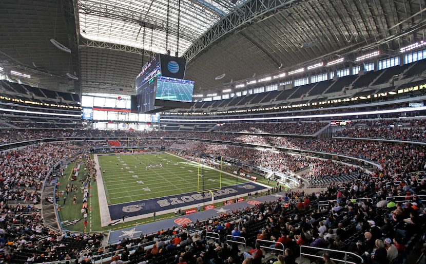 A record crowd attends the Allen High School Eagles vs. the Pearland High School Oilers...