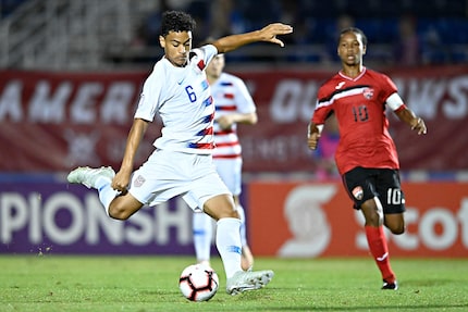 Brandon Servania of FC Dallas playing in the 2018 Concacaf U20 Championship against Trinidad...