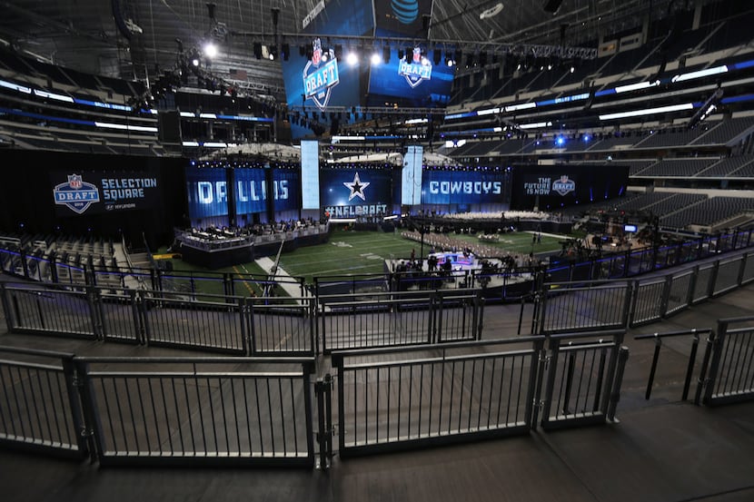 A view inside of AT&T Stadium as preparations continue for the 2018 National Football League...