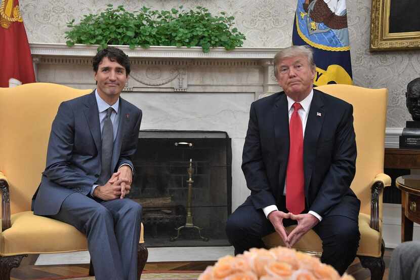 President Donald Trump and Canadian Prime Minister Justin Trudeau met at the White House...