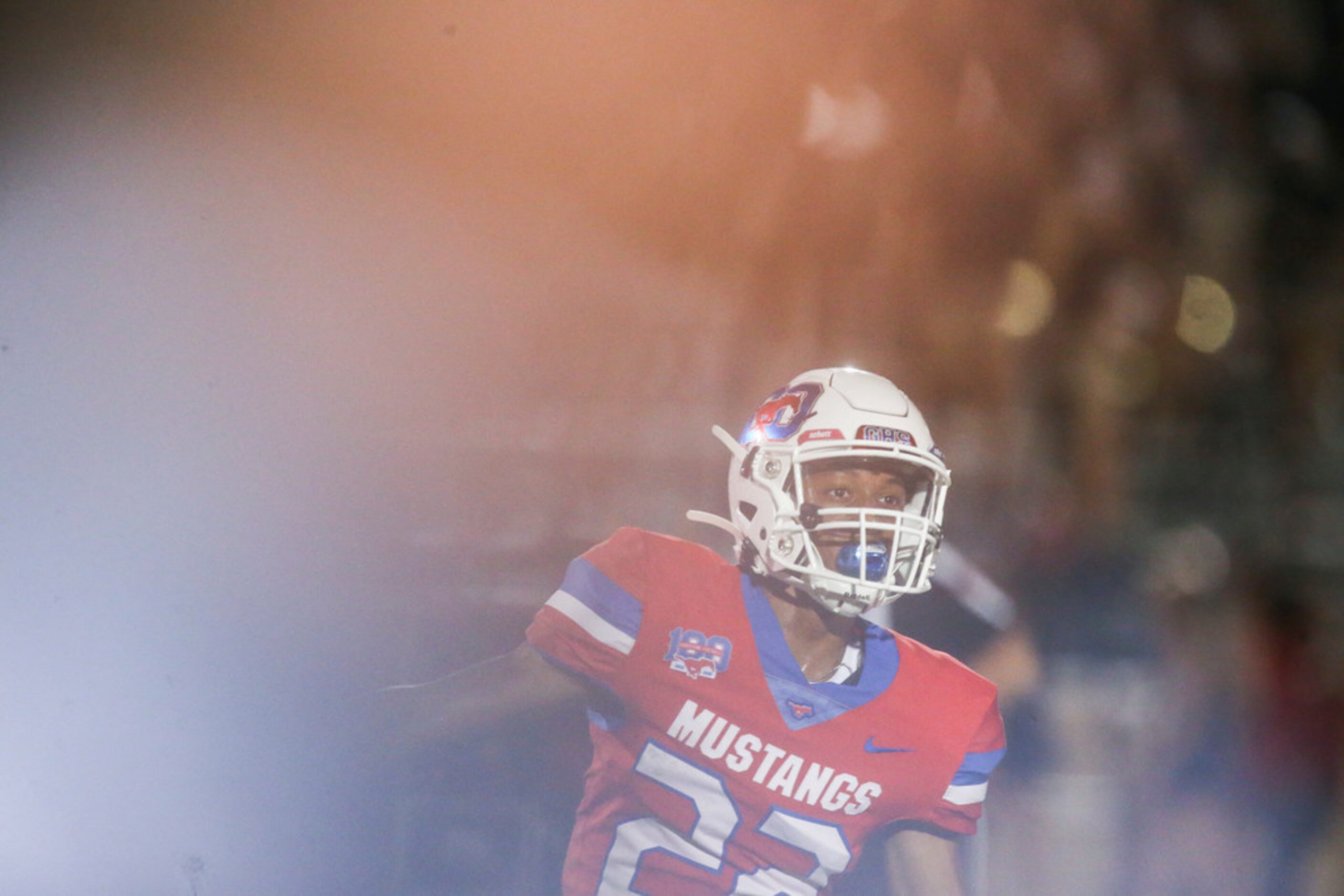 Grapevine wide receiver Elijah Steele (22) celebrates after his team recovered an onside...