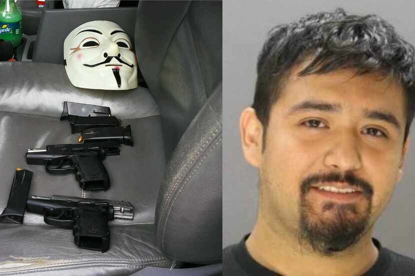 Dallas police Maj. Max Geron tweeted a photo of the items found inside Adan Salazar's car.