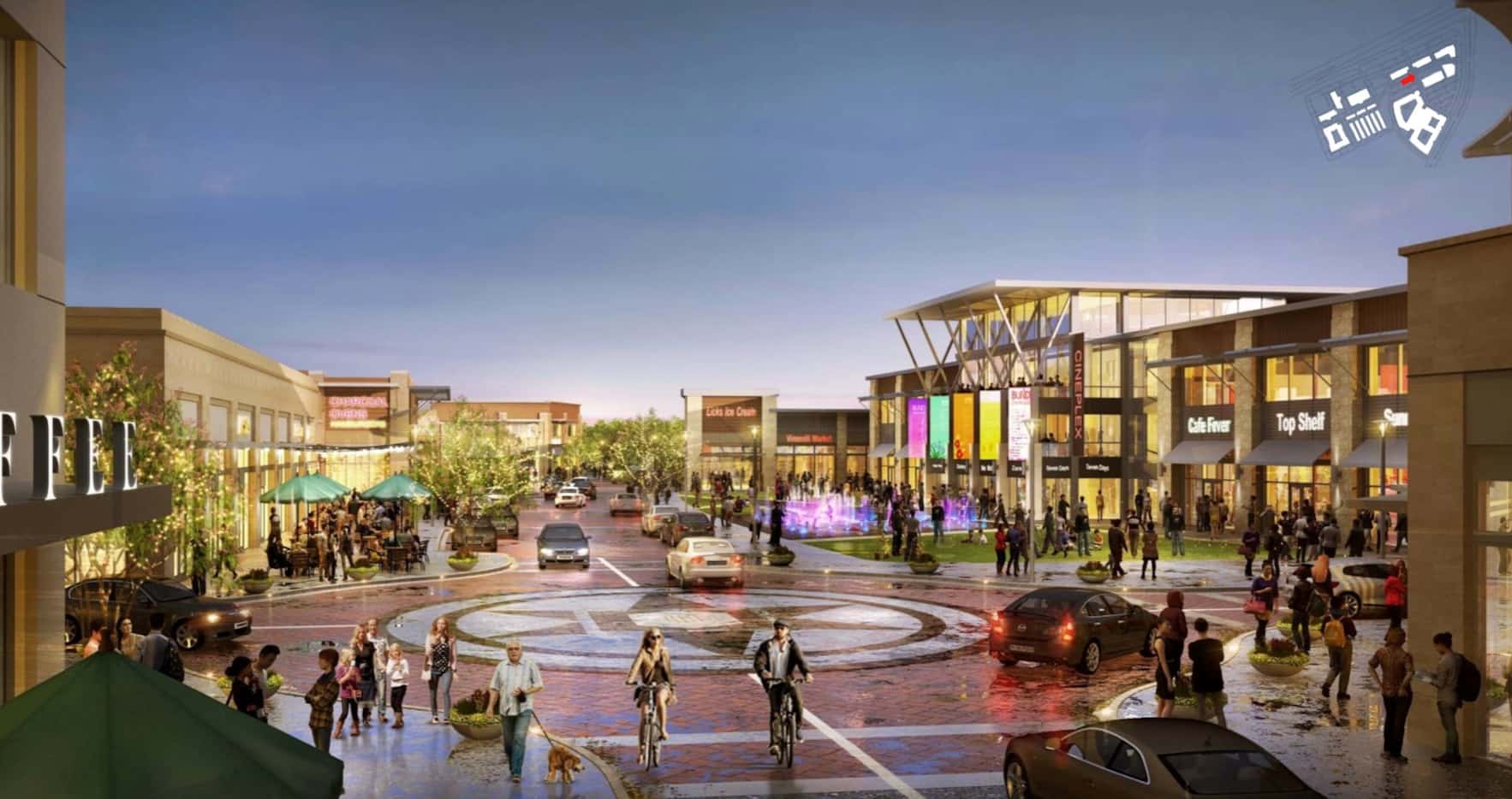 Four retail buildings are planned at Mustang Square.